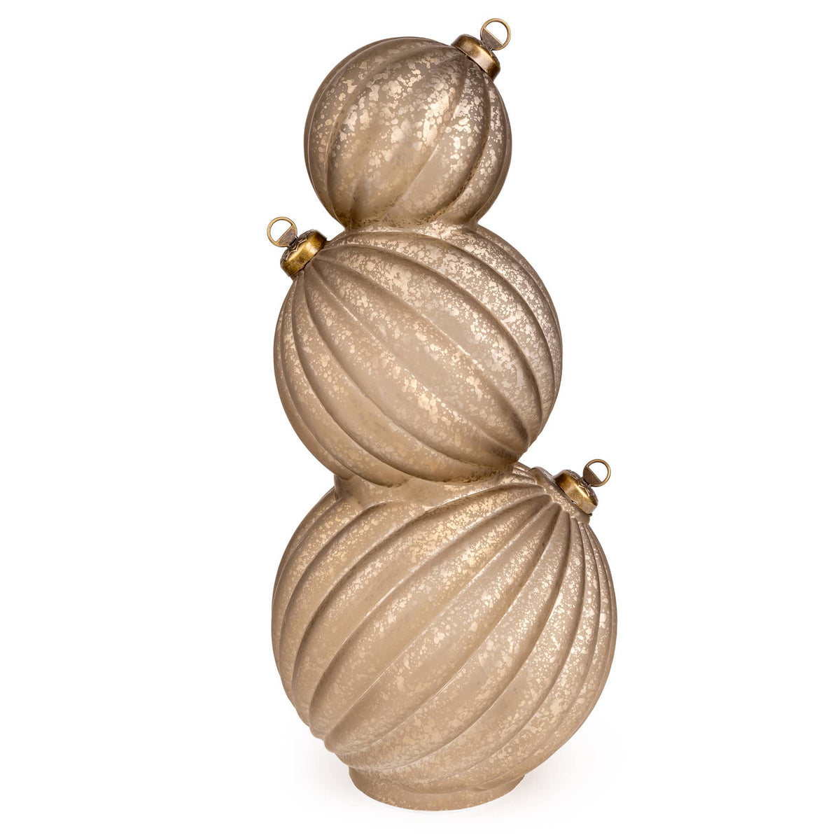 3 Stacking Glass Baubles with LED Lights - Champagne 1pk